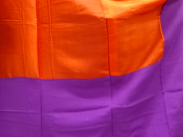  大正ロマン　色紙に風景模様織り出し着物